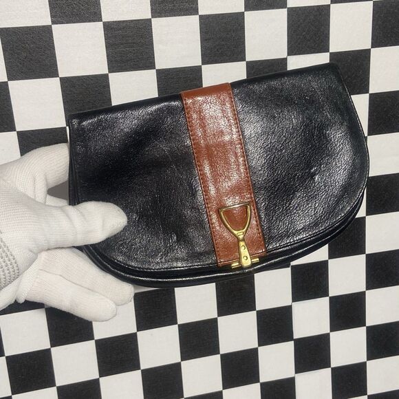 Vintage Women's Bifold Wallet Purse Black Brown Soft Genuine Leather Retro Style - Picture 9 of 12